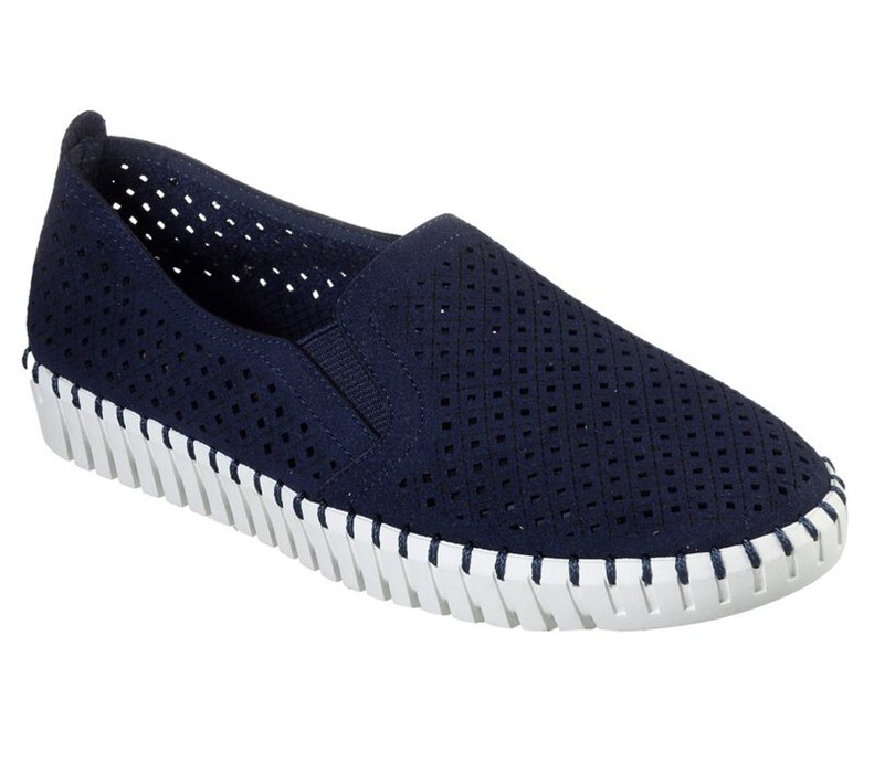 Skechers Dam Marinblå Platta Skor - Sepulveda Blvd - A La Mode - Sverige (LUSVZ-6438)